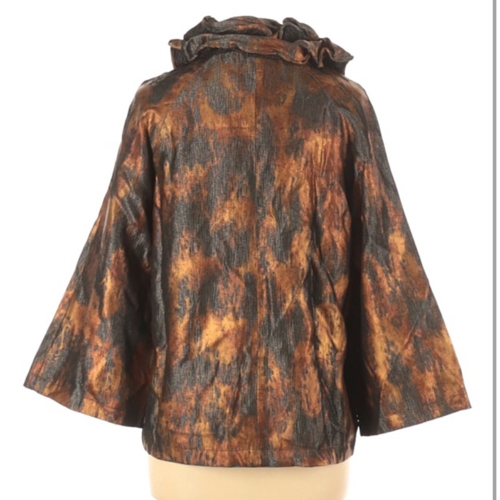 Flair blazer‎ ruffled collar PJ215BR-L NWT Large - Picture 2 of 8